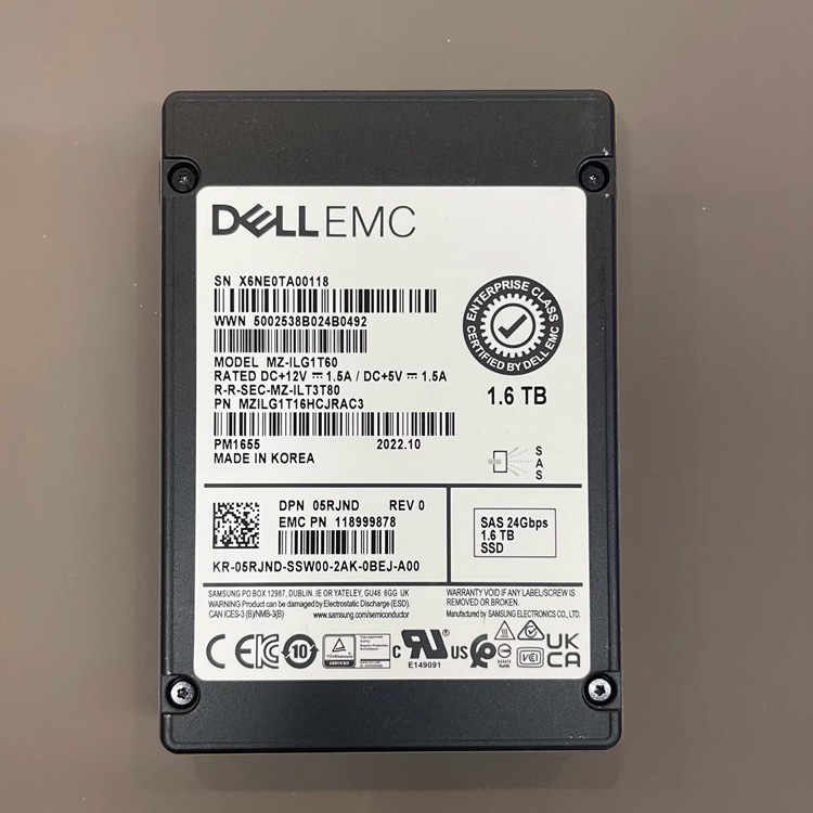 DELL EMC 05RJND 1.6TB SAS 2.5 INCH SMALL FORM FACTOR SFF ENTERPRISE CLASS PM1655 SERIES 24GB/S SAS4 SOLID STATE HARD DRIVE SSD ( 1600GB ) (118999878)