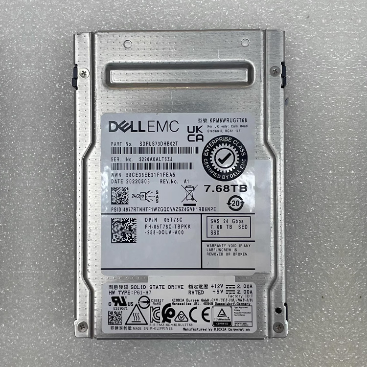 New 0-way Dell 05T78C 7.68T SAS 24G KPM6WRUG7T68 suitable for enterprise level storage ME series