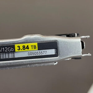 Brand new DELL EMC 005053577 3.84TB, SAS enterprise grade solid state drive, SSD, 12Gbps interface, 2.5-inch server hard drive, fully functional.