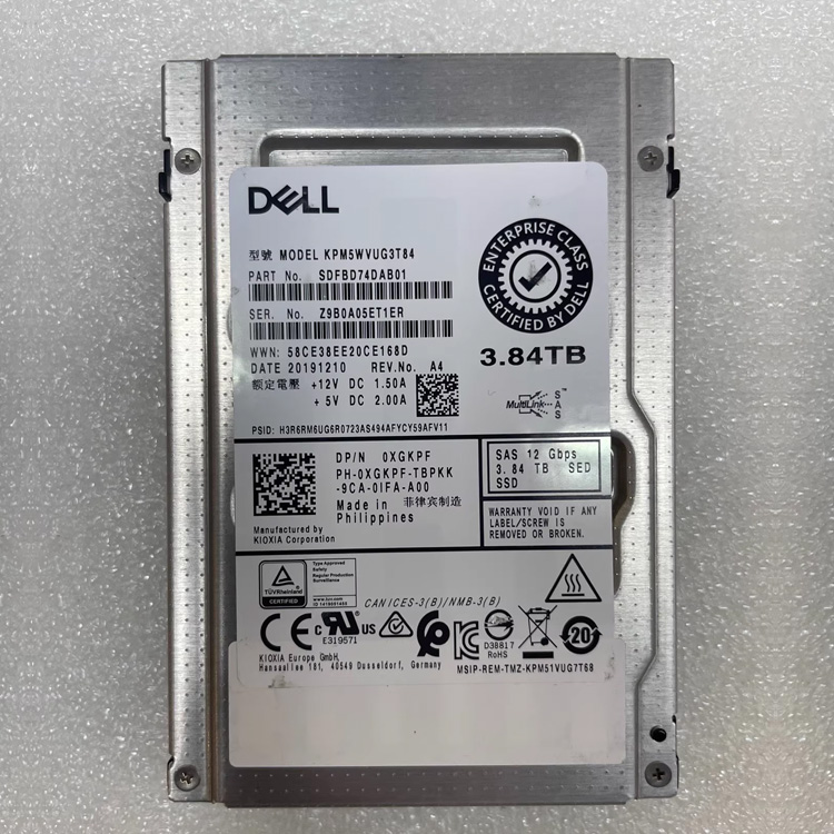 Dell 0XGKPF 3.84TB SAS 12G KPM5WVUG3T84 Suitable for Enterprise Storage Server ME