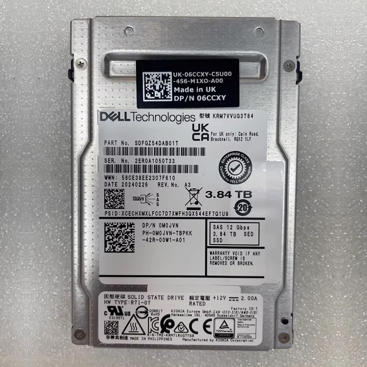 Dell 0M0JVN 3.84t SAS 12G KRM7VVUG3T84 SSD