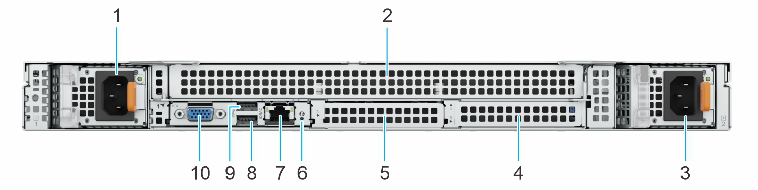 Dell PowerEdge R670 rear view