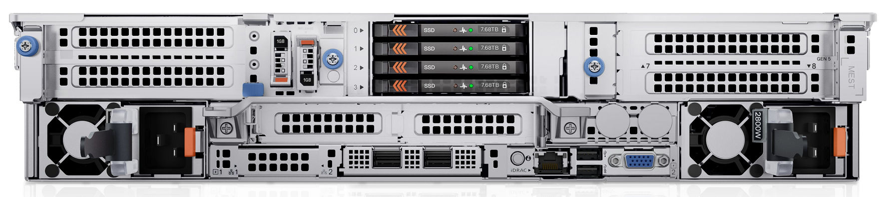 Dell PowerEdge R860 rear I/O view
